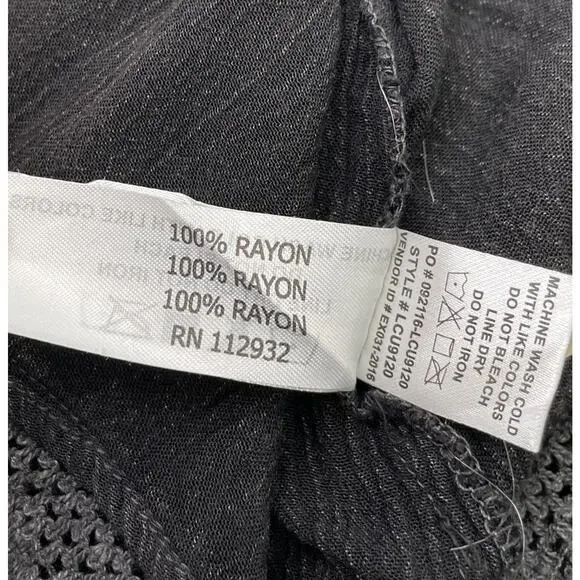 Beach by Exist Gauze Cover Up Dress Size XL Black Whimsigoth Hoodie Tunic Grunge - Picture 7 of 11